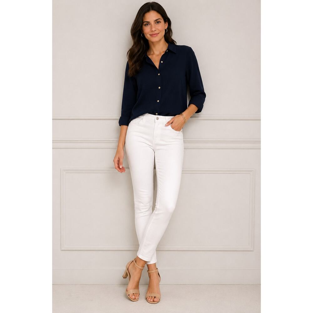 WHBM White Skinny Stretch Denim Jeans Petite Size 2 Short